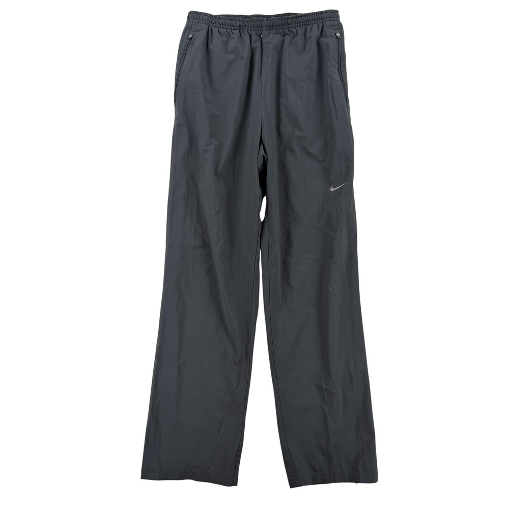 Nike Dri-FIT Track Pants Mens Small Gray Woven Colorblock Zip Ankle Running